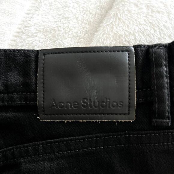 Acne Studios Melk Stay Black Jeans Cropped Fit 25" Straight Denim Classic EUC - Picture 10 of 10